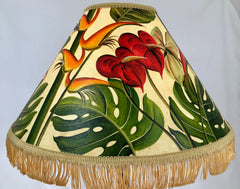 Monstera Heliconia & Anthurium 18 Inch Tall Lampshade